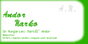 andor marko business card